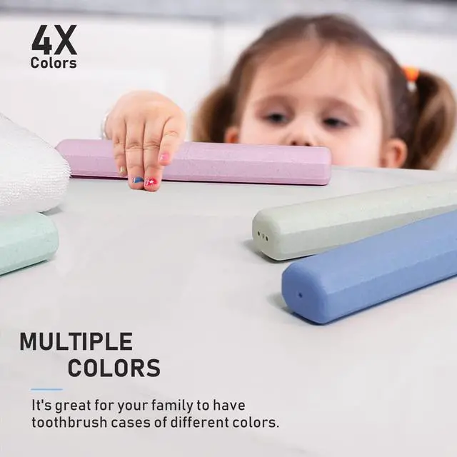 Alt view image 4 of 7 - 4 Packs Portable Travel Toothbrush Case, Breathable Plastic Toothbrush Holder for Home, Travel, Business, Camping, School
