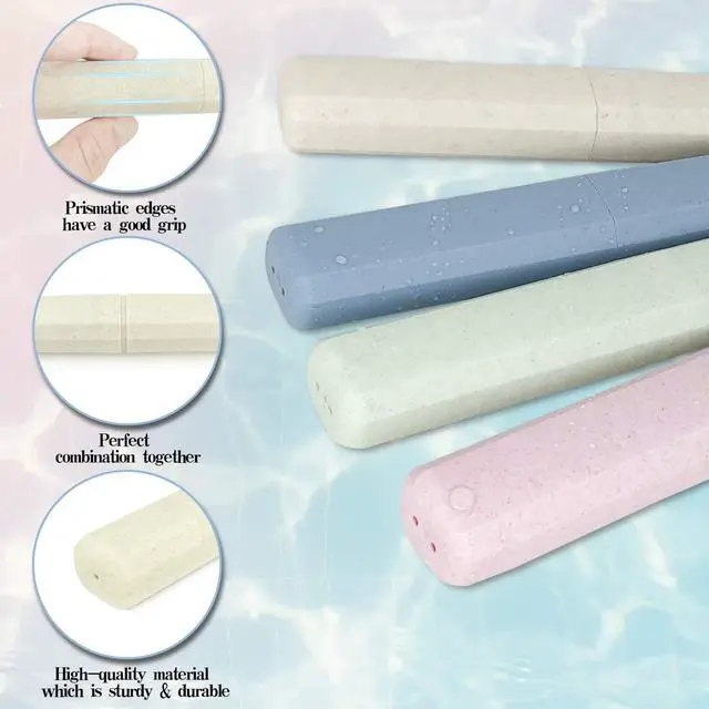 Alt view image 3 of 7 - 4 Packs Portable Travel Toothbrush Case, Breathable Plastic Toothbrush Holder for Home, Travel, Business, Camping, School