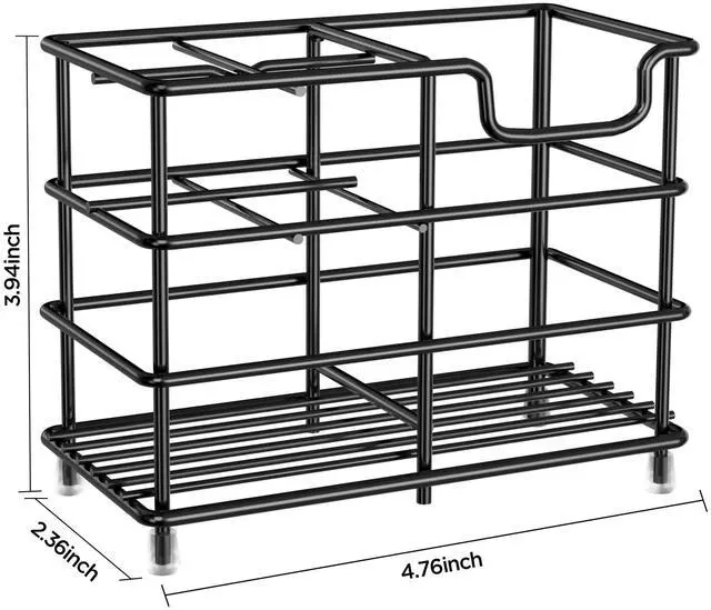 Alt view image 3 of 7 - Toothbrush Holders for Bathroom, 5 Slots Black Stainless Steel Bathroom Accessories Organizer for Small Spaces