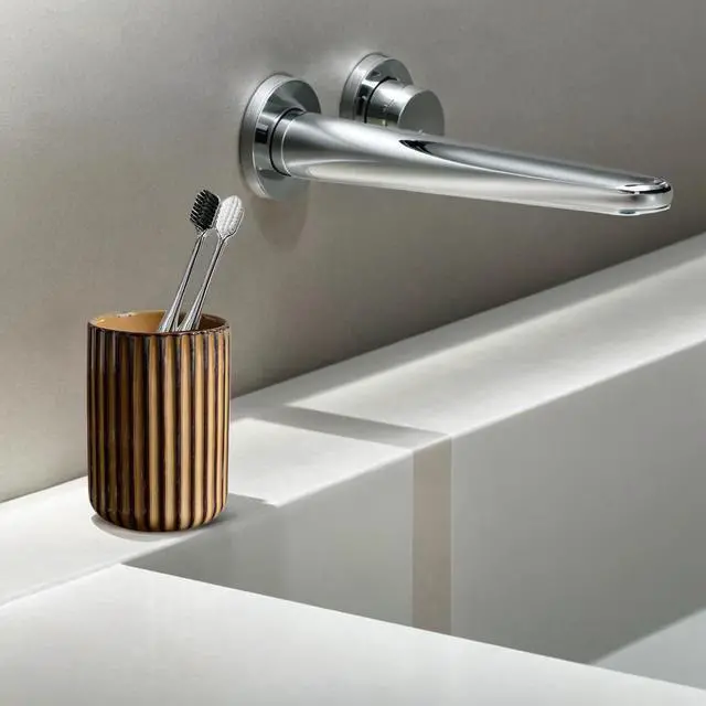 Alt view image 3 of 7 - Ceramic Toothbrush Holder for Bathroom, Ceramic Toothbrush Cup, Toothpaste Organizer for Bathroom Countertop, Bathroom Storage Organizer, Kiln Transformation Cup (Brown)