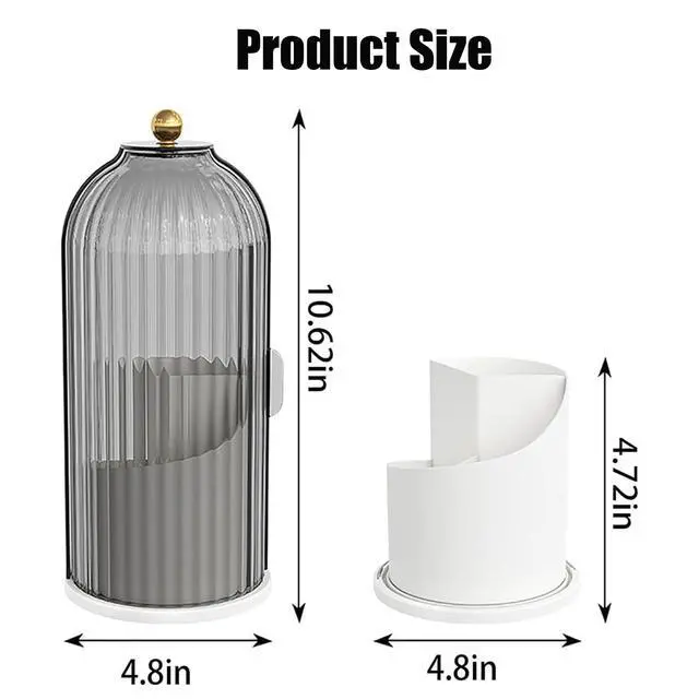Alt view image 6 of 6 - Concealed Toothbrush Holder, Rotating Bathroom Organizer Countertop, Toothbrush Holders with Cover, Bathroom Counter Organizer with Covered Makeup Brush Holder (1pcs Green)
