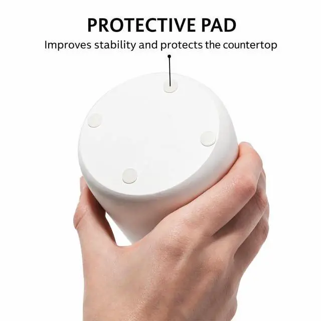Alt view image 6 of 7 - Matte White Toothbrush and Toothpaste Holder and Cup for Bathroom Vanity and Countertop, Round Organizer for Electric Toothbrushes, Floss, Razors, Cotton, and Mouthwash