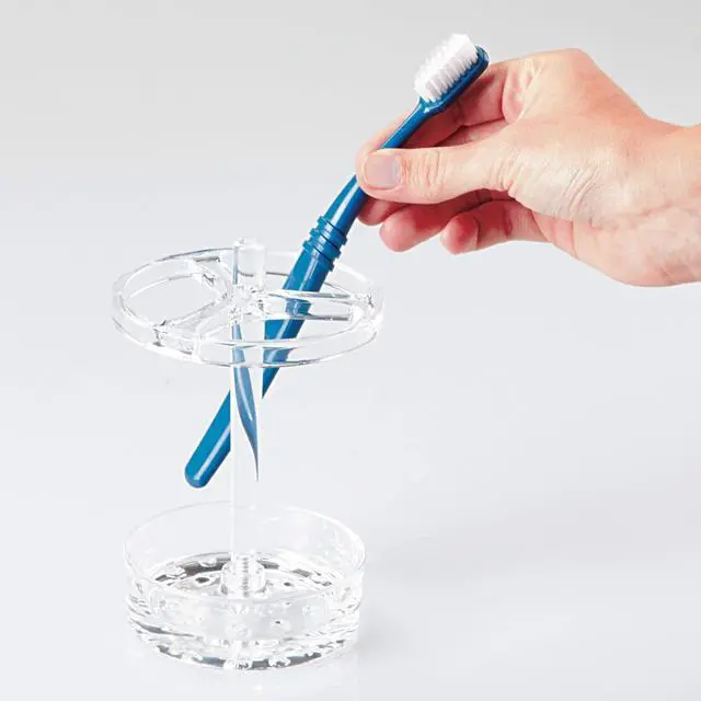 Alt view image 2 of 5 - Toothbrush Holder, Clear | For Normal to Large Toothbrushes, Fits Spin Brushes, Holds Toothpaste