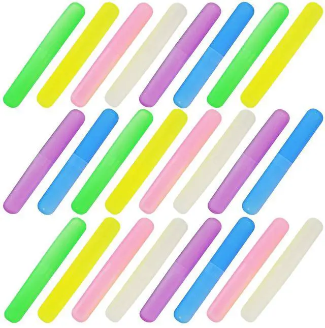 Main image of 24PCS Plastic Toothbrush Case Six Colors Portable Dust-proof Toothbrush Cases Toothbrushes Holder for Daily and Travel Use (24)