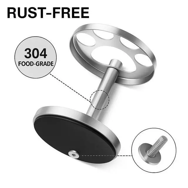 Alt view image 4 of 7 - Stainless Toothbrush Holder Stand for Bathroom: Stainless Steel Ventilated Organizer with Slots for Electric Toothbrushes, Toothpaste, Razors & Small Comb, Unique Footprint Base Design, Brushed Silver