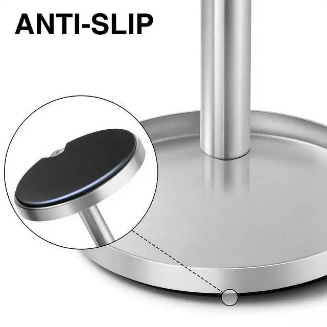 Alt view image 5 of 7 - Stainless Toothbrush Holder Stand for Bathroom: Stainless Steel Ventilated Organizer with Slots for Electric Toothbrushes, Toothpaste, Razors & Small Comb, Unique Footprint Base Design, Brushed Silver
