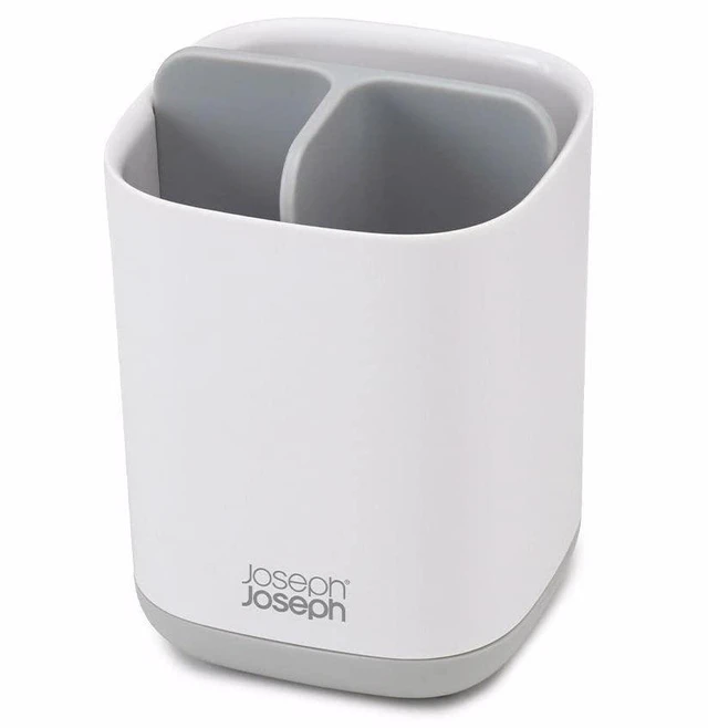 Main image of Easy-Store - Compact Toothbrush Holder Caddy Bathroom Storage , Grey/White, Regular