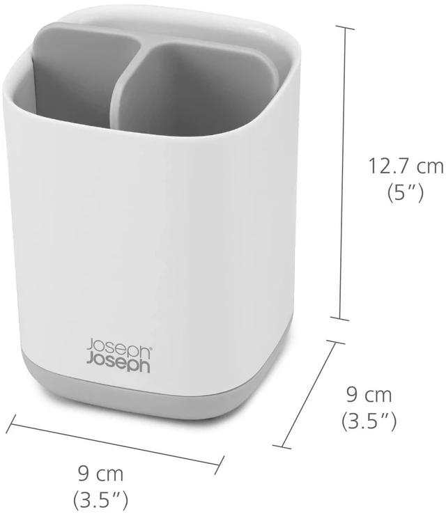Alt view image 3 of 3 - Easy-Store - Compact Toothbrush Holder Caddy Bathroom Storage , Grey/White, Regular