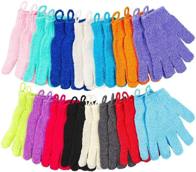 Main image of 30 Pcs Exfoliating Gloves for Shower, 15 Colors Body Exfoliator Glove with Hanging Loop, Scrub Exfoliate Glove Mitt Bath Face Spa Hand Scrubber Wash Deep Scrubbing Dead Skin for Women Men