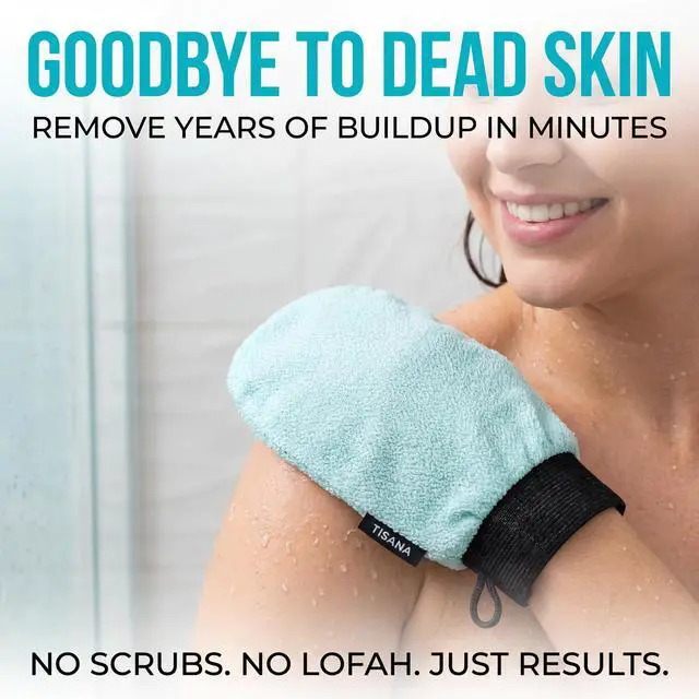 Alt view image 2 of 7 - Exfoliating Glove for Shower Dual-Sided Scrubber Mitt Deep Exfoliation Washcloth Mittens Dead Skin & Tan Remover for Body Body & Face Exfoliator Loofah Wash Cloths for Showering (1-Pack)