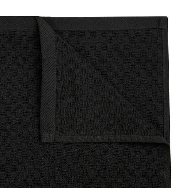 Alt view image 4 of 6 - Amazing Kitchen Towels - Set of 12 Terry Towels - 100% Cotton Euro Café Waffle Weave Dish Towel Set - Soft Absorbent Quick Dry Low Lint Reusable Pantry Bar Cleaning Cloth - 16x28 - Black