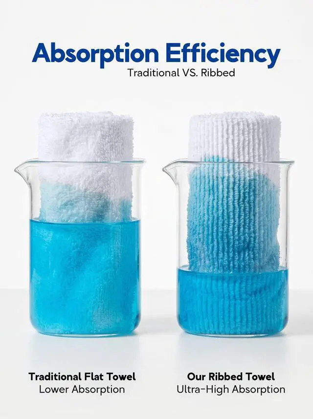 Alt view image 2 of 4 - Kitchen Bar Mops 16 x 19 Inches, 100% Cotton Super Absorbent Ribbed Bar Towels, Multi-Purpose Cleaning Towels for Home and Kitchen Bars 12 Pack White