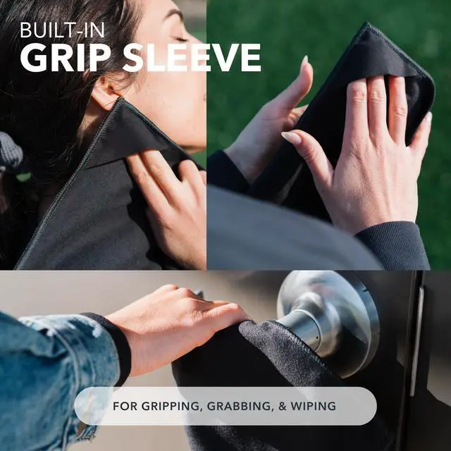 Main image of Microfiber Sweat Absorbing Handkerchiefs for Face Hands and Body 15x15 Inch 3 Pack Black Reusable and Machine Washable Towels for Gym Sports Workouts Travel or Daily Use for Men and Women