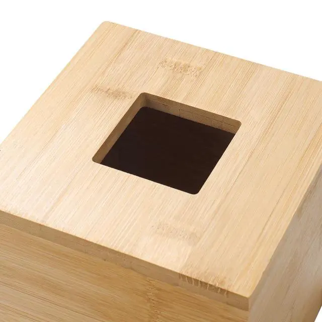 Alt view image 2 of 7 - Bamboo Tissue Box Cover, Square Wood Tissue Box Holder, Wooden Facial Paper Holder for Bathroom, Bedroom, Dinner Table, Office (Square - 1 Pack)