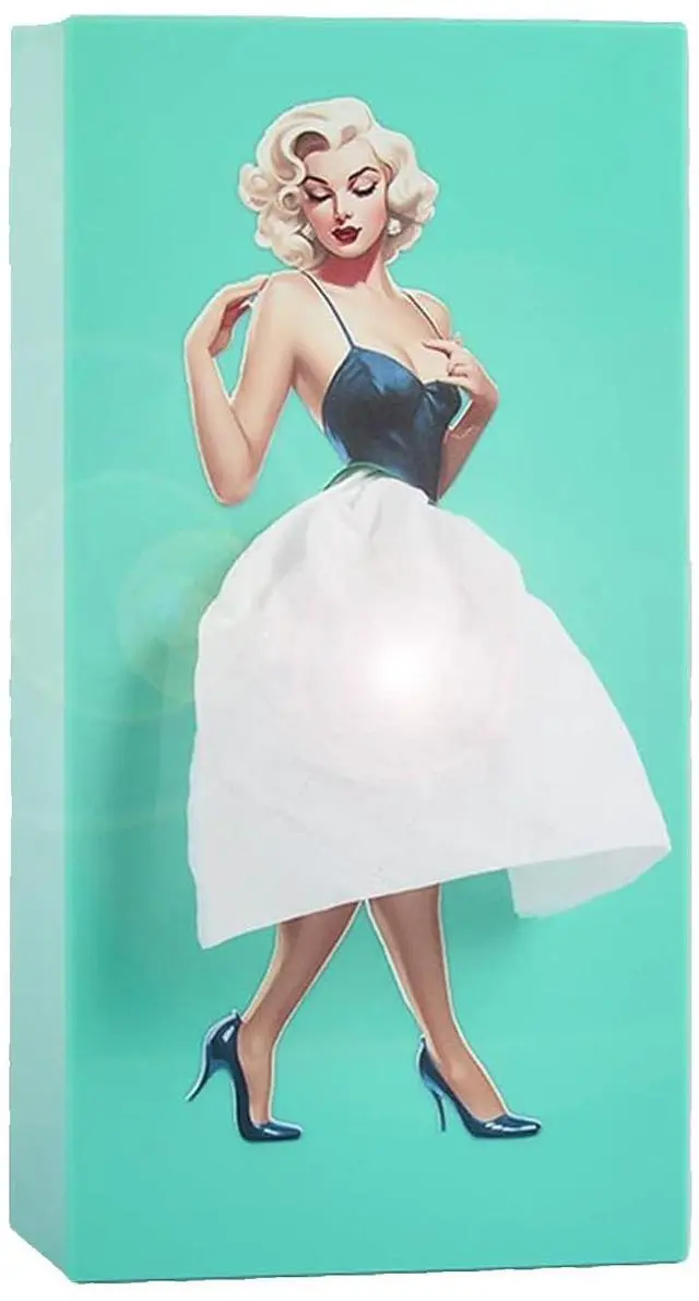 Main image of Lady Skirt Tissue Box Cover, Decorative ABS Rectangle Tissue Holder for Facial Tissues, Fun Vintage Pop Art Bathroom Decor, Cute Tissue Dispenser Gift for Vanity, Nightstand, Office Desk