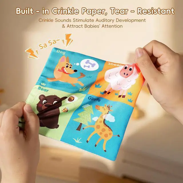 Alt view image 5 of 7 - Baby Tissue Box Toy - Montessori Sensory Toys for 6-12 Months Infant, Baby Toys 6 7 8 9 Month - 1 Year Old with 6 Crinkle Tissues & 10 Scarves, Developmental Tissue Pulling Toy Boy Girl Birthday Gift