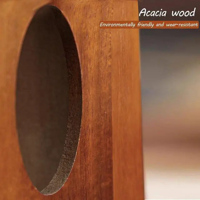 Alt view image 6 of 7 - Square Tissue Box Cover, Acacia Wood Tissue Box Holder for Desktop Nightstand Bathroom Office, Decorative Facial Tissue Cube Box Cover/Organizer for Modern Home Decor