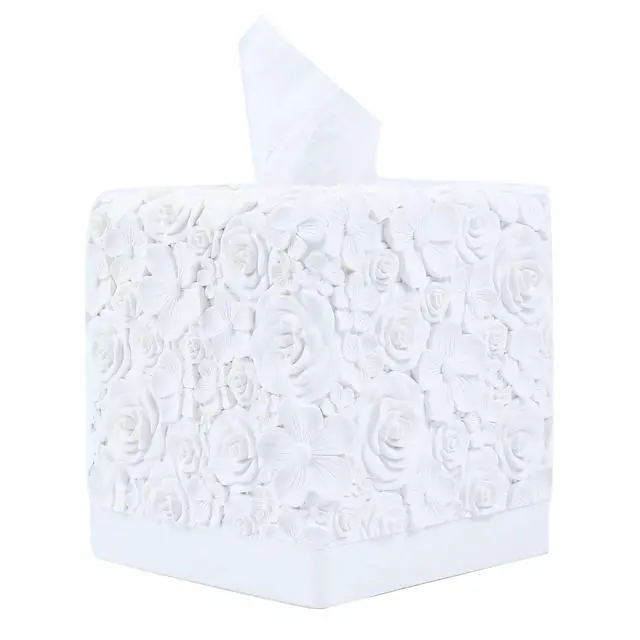 Alt view image 3 of 7 - Modern Square Tissue Box Cover Holder,Bathroom Accessories Decor Unique Design Tissue Box Cover for Bathroom Vanity Counter Tops Also Great for Bedrooms and Living Rooms