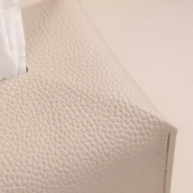 Alt view image 3 of 6 - Aesthetic Rectangle Tissue Box Cover, Medium Flat Box Tissues Holder Rectangular, Light Taupe