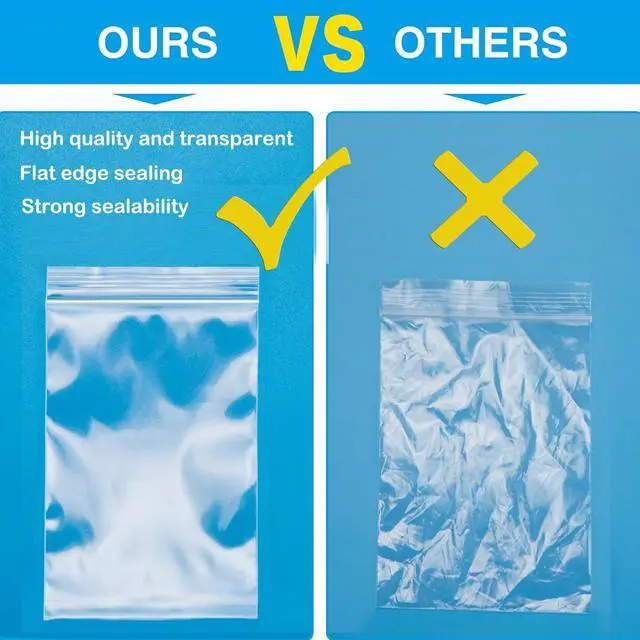 Alt view image 5 of 7 - 3''X 4'' (Pack of 100) 2 Mil Thick Clear Reclosable Small Zip Plastic Poly Bags With Resealable Lock Seal Zipper for Photo, Jewelry, Bakery, Treats, Travel, Storage, Packaging & Shipping