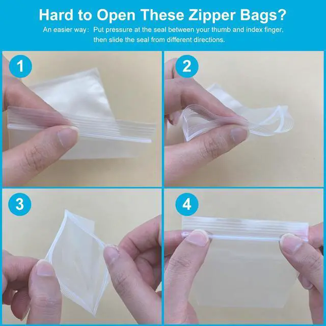 Alt view image 7 of 7 - 3''x 5'', (Pack of 100) 2 mil Thick Clear Plastic Reclosable Zip Poly Bags with Resealable Lock Seal Zipper for Photo, Jewelry, Bakery, Treats, Travel, Storage, Packaging & Shipping