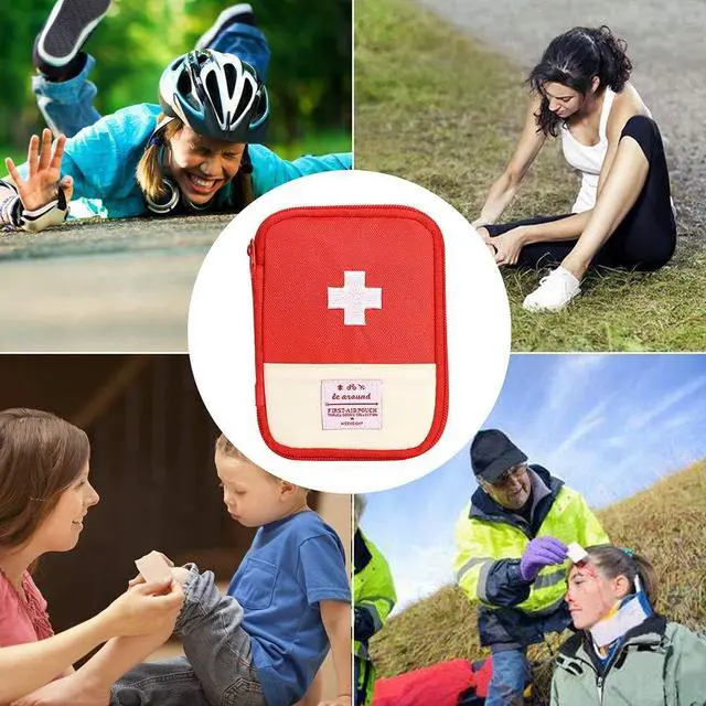 Alt view image 7 of 7 - 2 Packs First Aid Bag,Empty First Aid Pouch,Mini Portable Medical Bag for Outdoor Camping Hiking Travel EmergencyMultifunction Emergency Medicine Storage Bag-7x5 inch