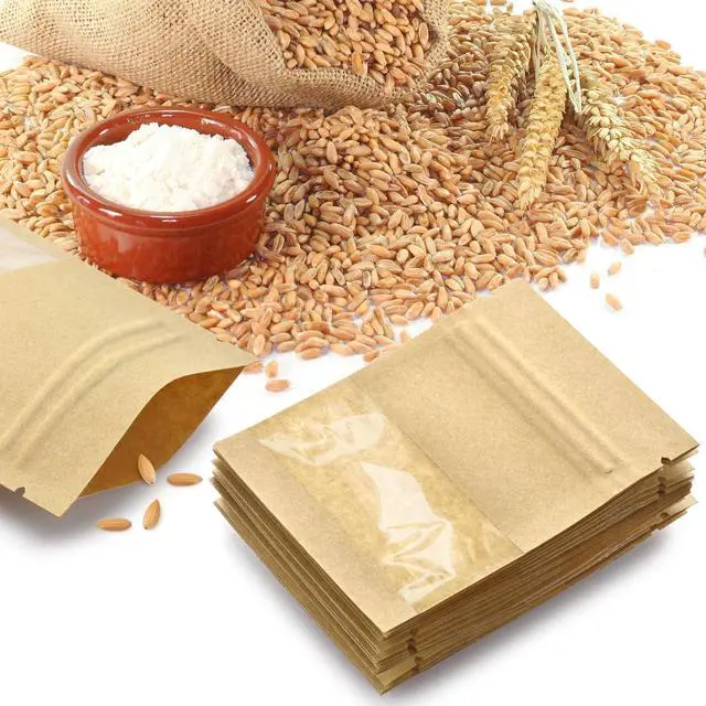 Alt view image 7 of 7 - 100 Pcs Small Resealable Seed Envelopes, Mini Zip Lock Kraft Bags with Window, 2.7"x3.5" Coffee Sample Bags Resealable Ziplock, Small Business for Samples Bag, Food Storage Bag