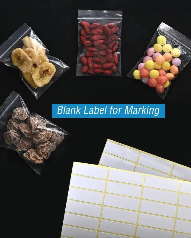 Alt view image 6 of 7 - 500 PCS Small Plastic Bags, Mini Resealable Bags, 4 Different Sizes Small Jewelry Clear Storage Poly Bag for Packaging, Candy, Pill