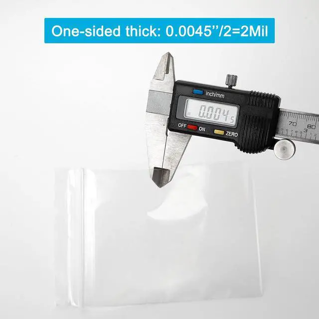 Alt view image 4 of 7 - 1.5''x 1.5'', (Pack of 100) 2 mil Thick Clear Plastic Reclosable Zip Poly Bags with Resealable Lock Seal Zipper for Photo, Jewelry, Bakery, Treats, Travel, Storage, Packaging & Shipping