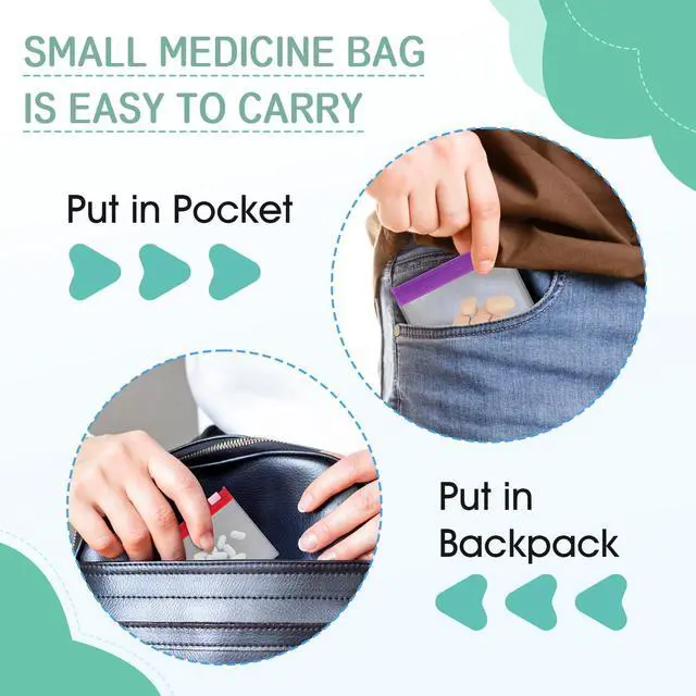 Alt view image 5 of 7 - Reusable Zippered Pill Pouch with Slide Lock - 14 Piece Set in 7 Colors