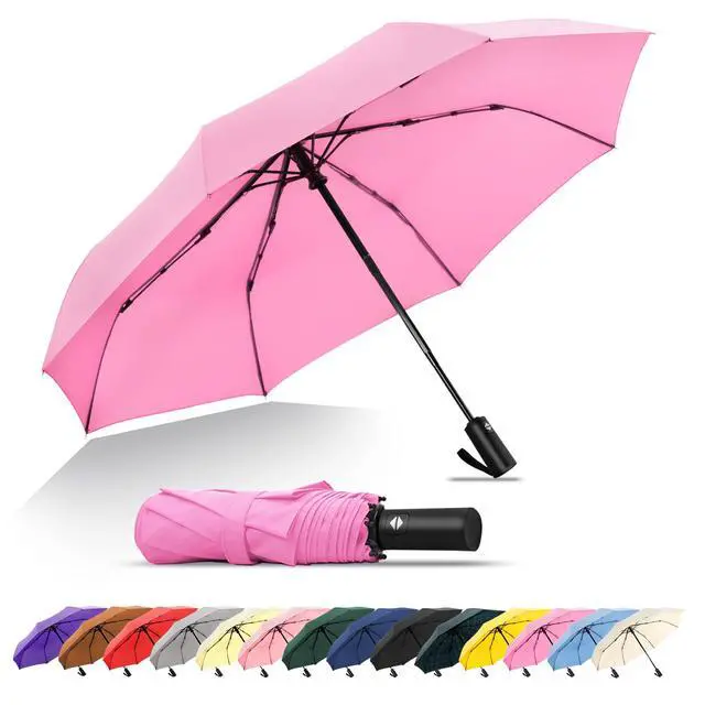 Main image of Umbrellas for Rain, Durable & Compact Umbrella, Backpack, Purse, Portable Umbrella for Travel - Auto Open Close Strong Fiberglass(Pink)