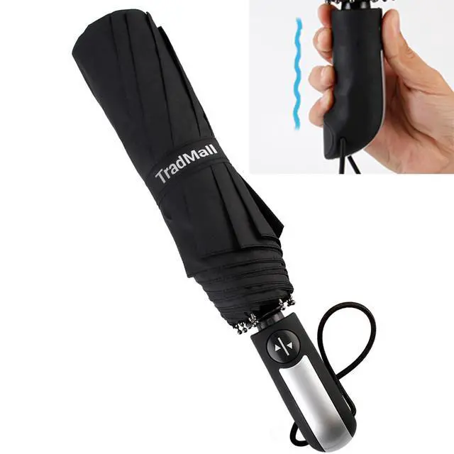Alt view image 3 of 7 - Travel Umbrella Windproof 46 Inches Canopy, Black