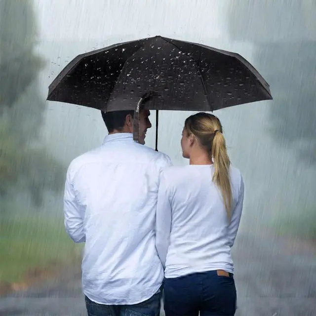 Alt view image 7 of 7 - Travel Umbrella Windproof 46 Inches Canopy, Black