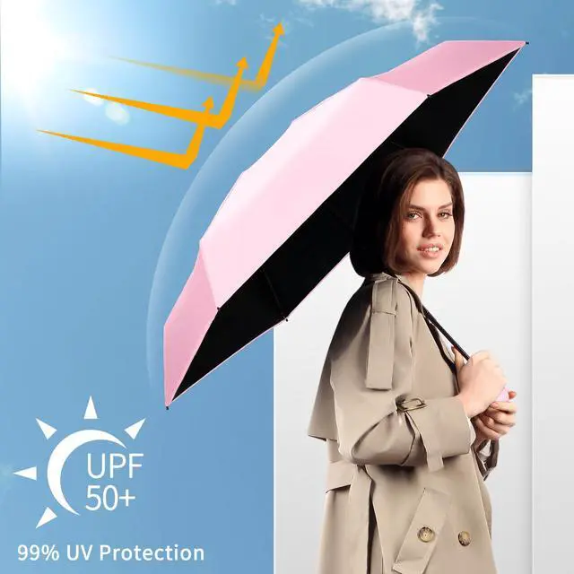 Alt view image 4 of 7 - Travel Umbrella Portable Compact Umbrellas, Pocket Mini for Purse, Umbrellas for UV Sun & Rain Small for Backpack, Umbrella with Case Folding for Kids Women
