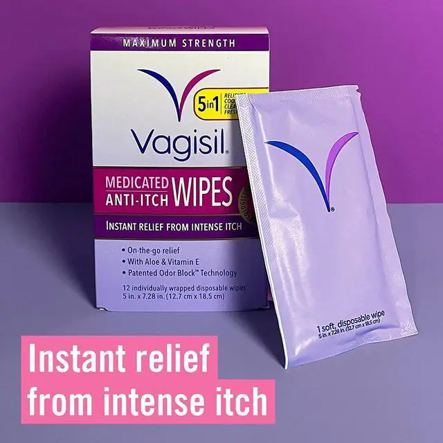 Alt view image 2 of 7 - Anti-Itch Medicated Feminine Wipes, Max Strength, 12 Wipes (1 Pack) | Maximum strength feminine anti-itch medicated wipes for instant itch relief. Soothing aloe & vitamin E. Clinically tested.