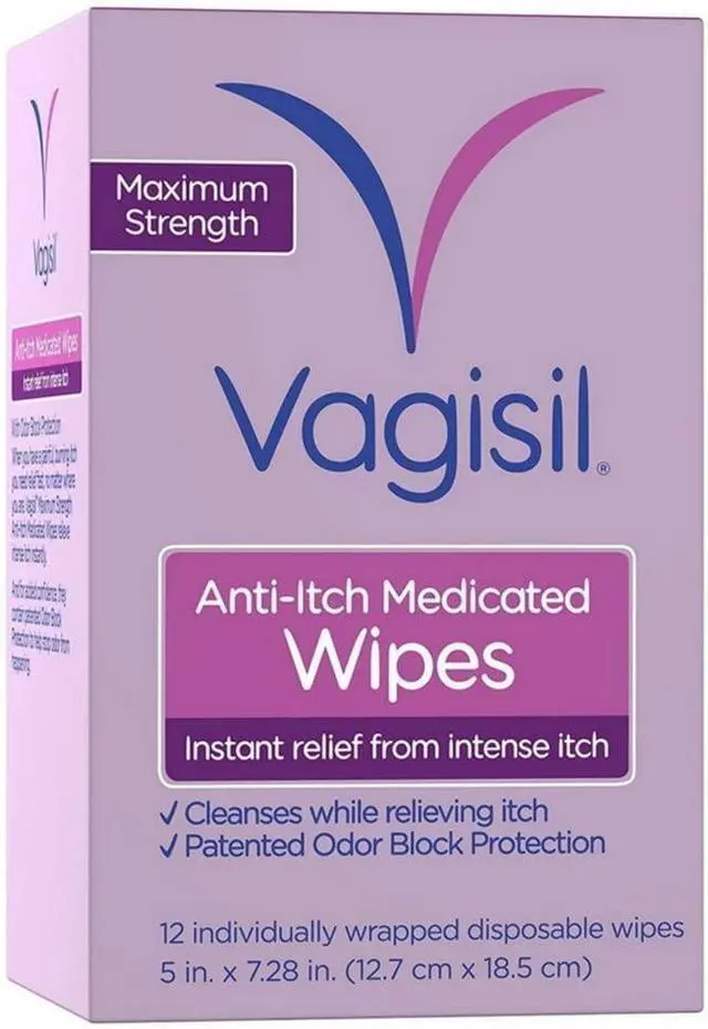Alt view image 5 of 7 - Anti-Itch Medicated Feminine Wipes, Max Strength, 12 Wipes (1 Pack) | Maximum strength feminine anti-itch medicated wipes for instant itch relief. Soothing aloe & vitamin E. Clinically tested.