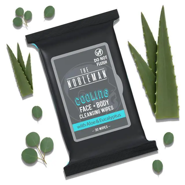 Alt view image 2 of 7 - Mens Cooling Face & Body Cleansing Wipes Aloe & Eucalyptus No Rinse Cleansing Cloths for Gym, Travel, Sweat Removal, Post Workout Freshness, Active On-The-Go Hygiene & Camping 30 Ct