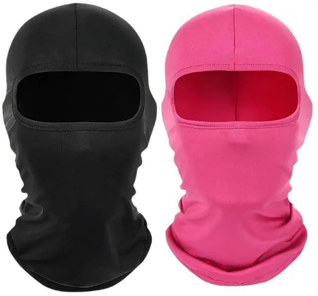 Main image of Black Pink Balaclava Ski Mask Full Face Mask Windproof Sun UV Protection Hood for Women Men