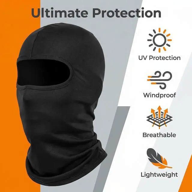 Alt view image 2 of 7 - Black Pink Balaclava Ski Mask Full Face Mask Windproof Sun UV Protection Hood for Women Men