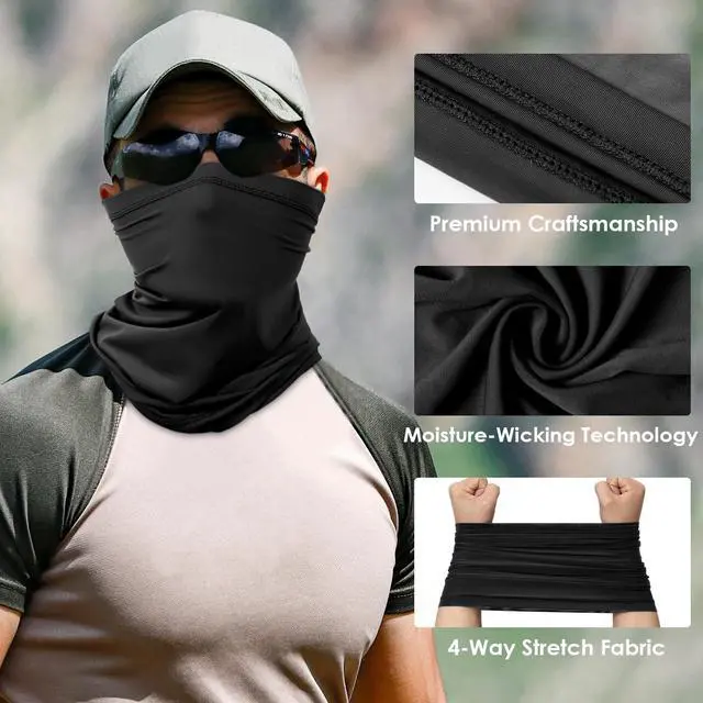 Alt view image 2 of 7 - Neck Gaiter Face Mask Scarf Dust Sun Protection Cool Lightweight Windproof, Breathable Fishing Hiking Running Cycling