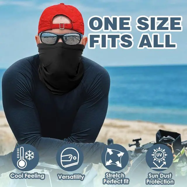 Alt view image 6 of 7 - Neck Gaiter Face Mask Scarf Dust Sun Protection Cool Lightweight Windproof, Breathable Fishing Hiking Running Cycling