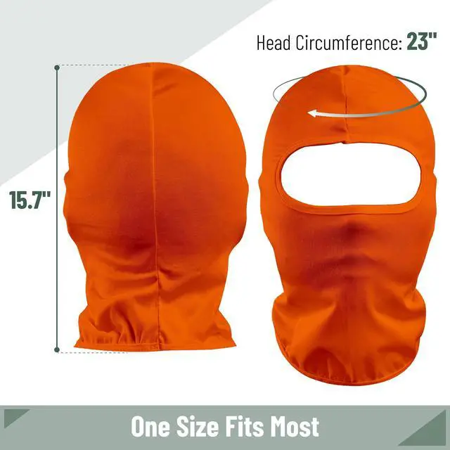 Alt view image 2 of 5 - Balaclava Face Mask, Orange Ski Mask for Men & Women, Full Face Mask