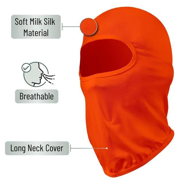 Alt view image 3 of 5 - Balaclava Face Mask, Orange Ski Mask for Men & Women, Full Face Mask