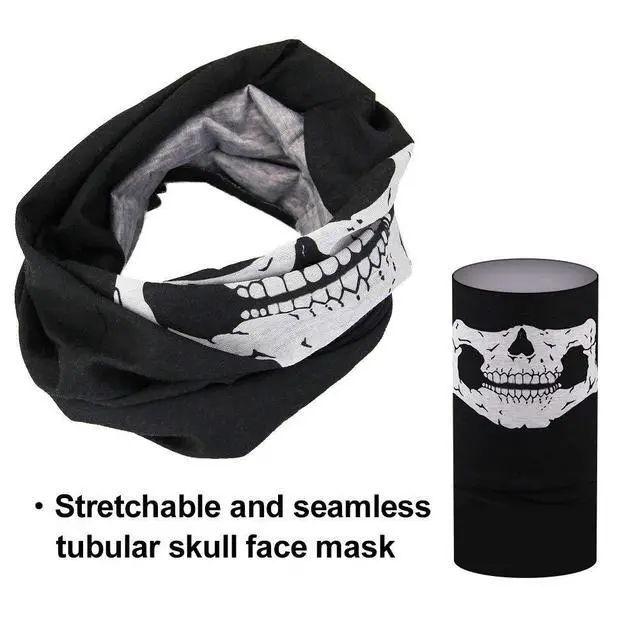 Alt view image 3 of 7 - 3Pcs Breathable Face Masks Skull Mask Seamless Balaclava Mask Headwear Scarf (white)