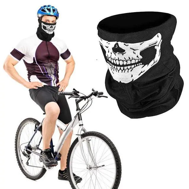 Alt view image 7 of 7 - 3Pcs Breathable Face Masks Skull Mask Seamless Balaclava Mask Headwear Scarf (white)
