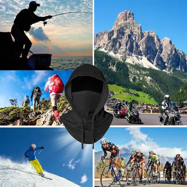 Alt view image 6 of 6 - Cooling Balaclava Sun UV Protection Hood Breathable Full Head Mask Face Cover for Men Women Cycling Motorcycle Fishing Black
