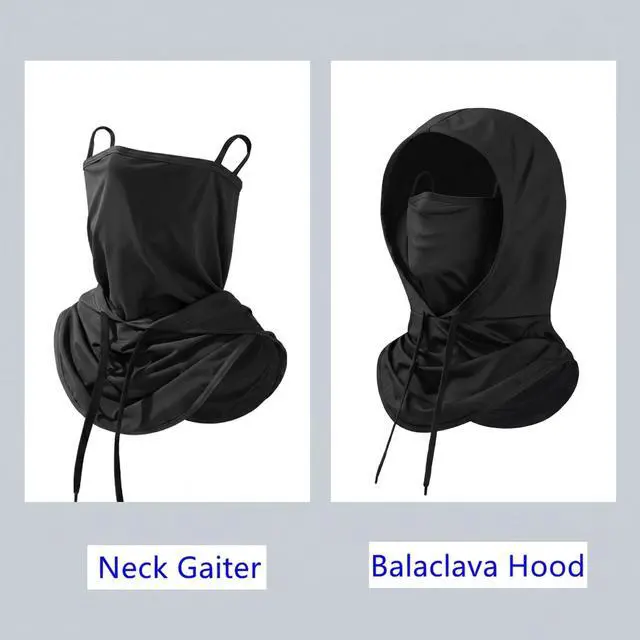 Alt view image 5 of 6 - Cooling Balaclava Sun UV Protection Hood Breathable Full Head Mask Face Cover for Men Women Cycling Motorcycle Fishing Black