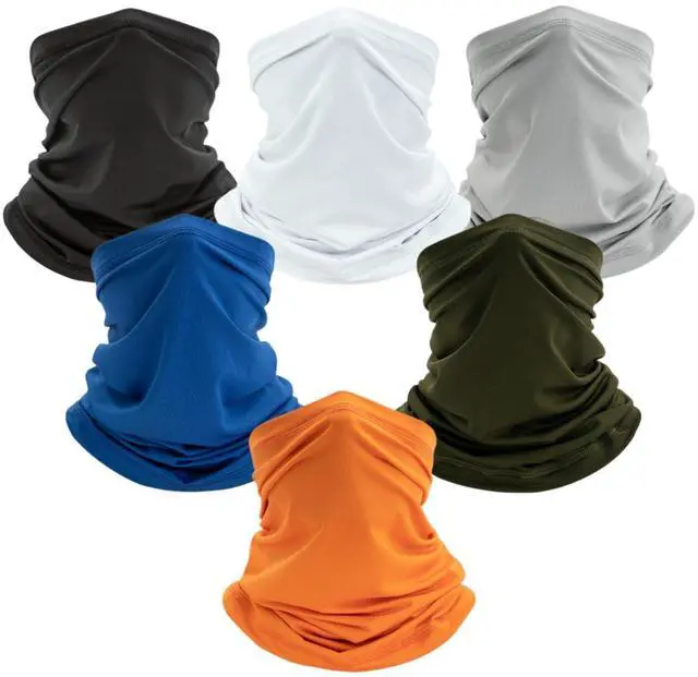 Main image of 6 Pack Neck Gaiter for Men Women Breathable Outdoor Face Mask Covering Headwear for Hiking Running Cycling and Fishing (Multicolor-6)