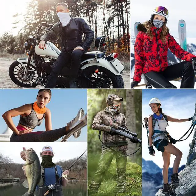 Alt view image 7 of 7 - 6 Pack Neck Gaiter for Men Women Breathable Outdoor Face Mask Covering Headwear for Hiking Running Cycling and Fishing (Multicolor-6)