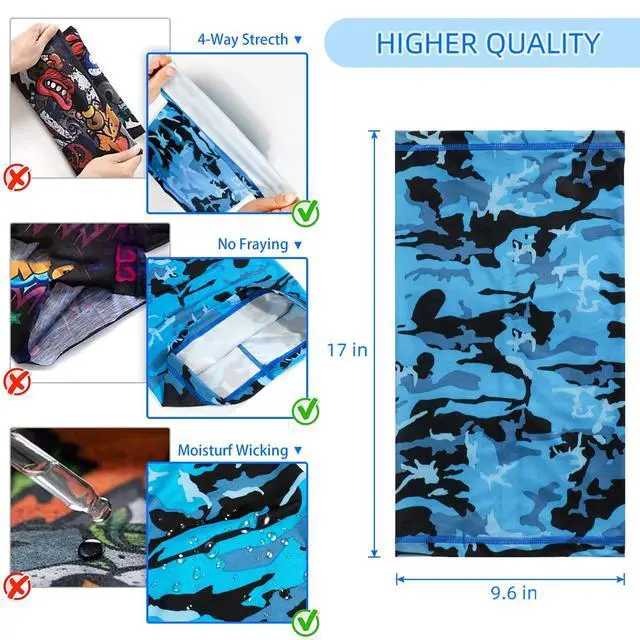 Alt view image 6 of 7 - 6 Pack Neck Gaiter for Men Women Breathable Outdoor Face Mask Covering Headwear for Hiking Running Cycling and Fishing (Multicolor-6)